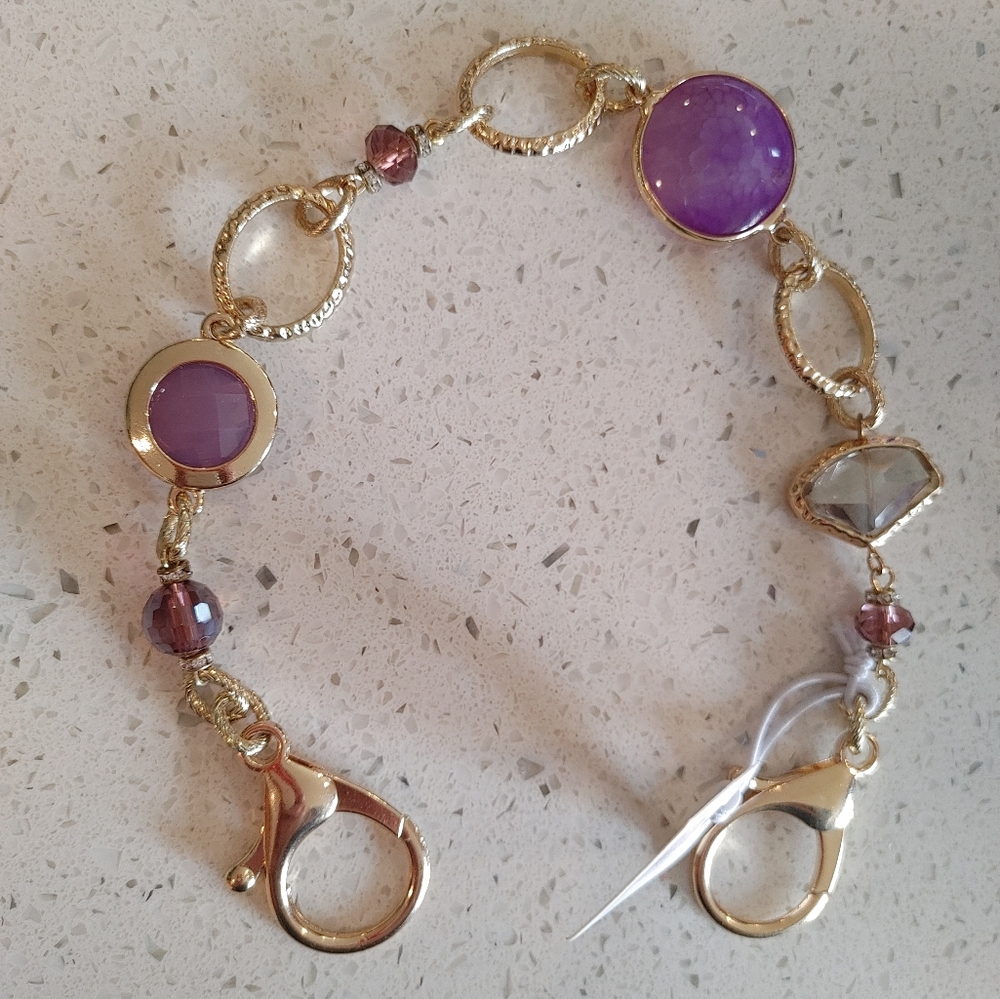 Anita K ~Gold Purse CHARM with Purple Stone Accents💜✨